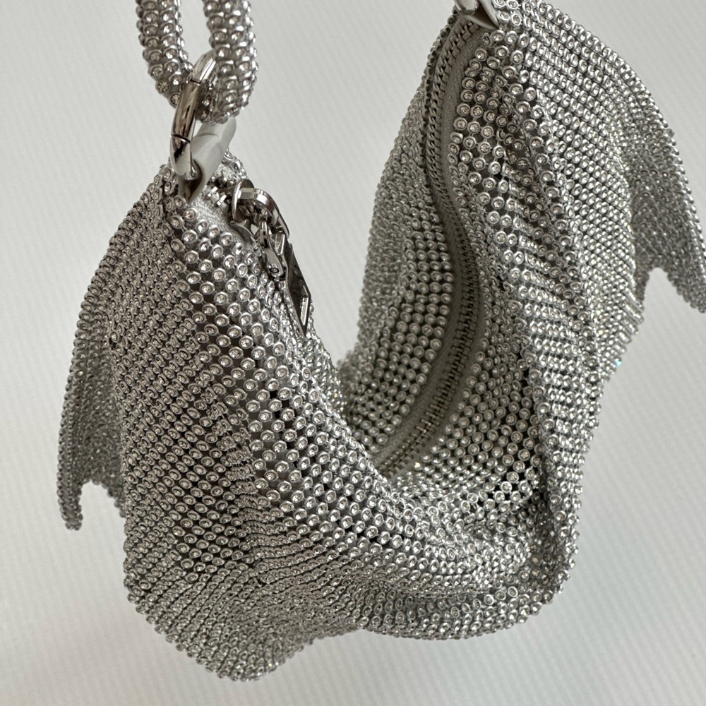 Rhinestone Purse Silver Hobo Purse - Picture 3 of 5